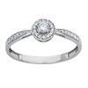 Solitaire accompagné or blanc 18 carats diamants - vue V2