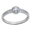 Solitaire accompagné deux rangs or diamants - vue V1