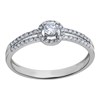 Solitaire accompagné deux rangs or diamants - vue V2