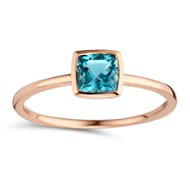 Bague Brillaxis or rose 18 caras topaze Blue London