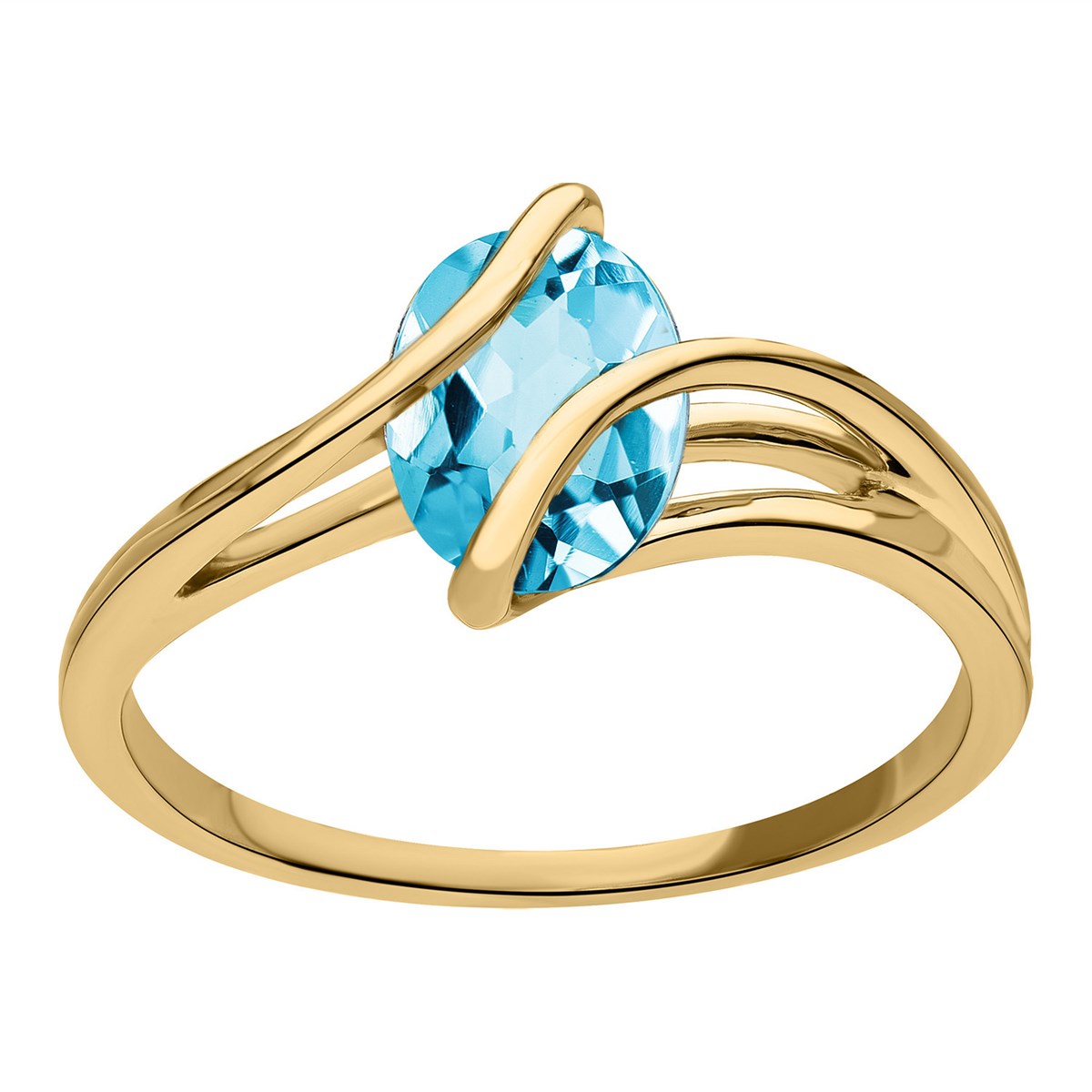 Bague Brillaxis tourbillon topaze bleue