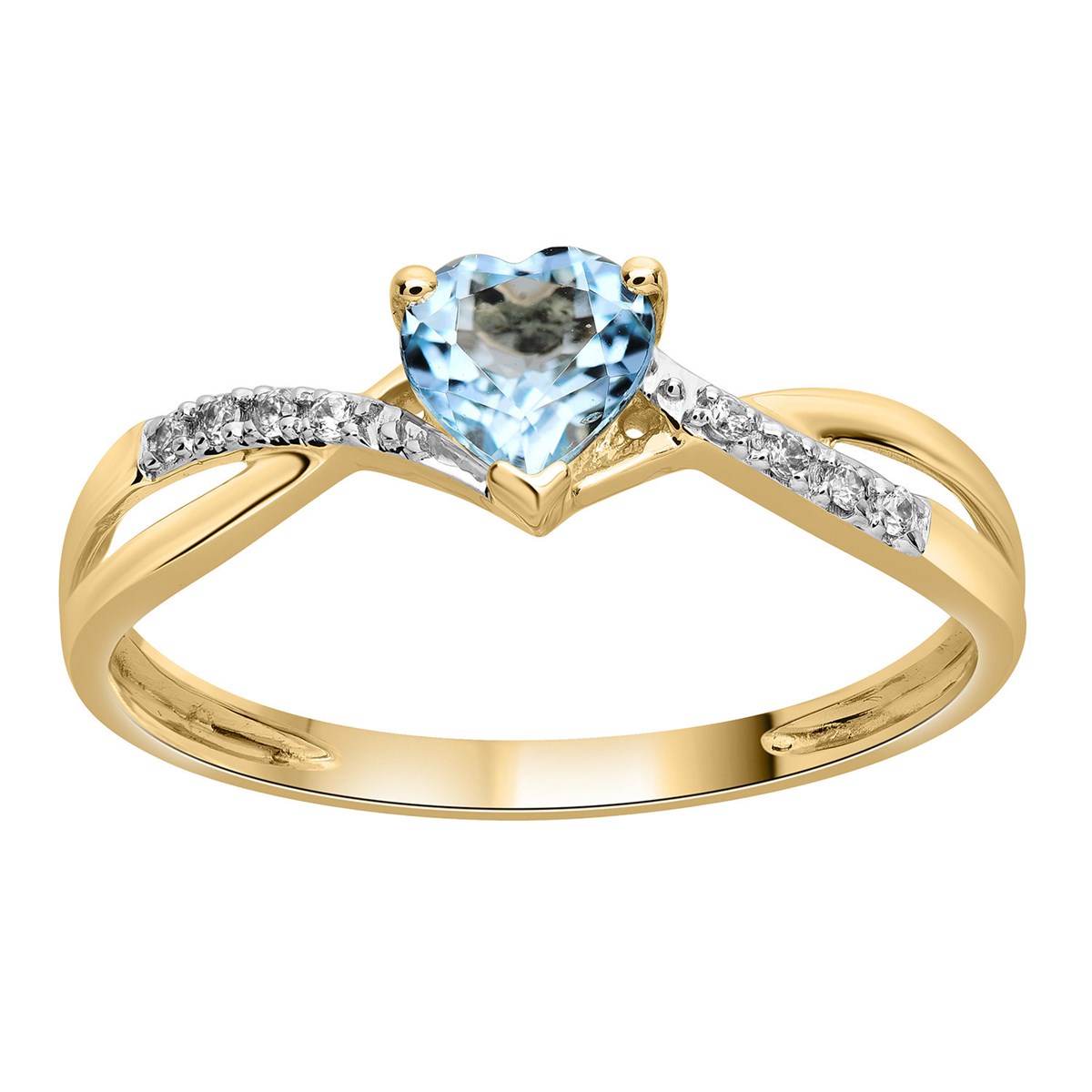 Bague Brillaxis coeur topaze bleue