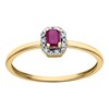 Bague Brillaxis or 9 carats rubis diamants - vue V1