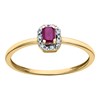Bague Brillaxis or 9 carats rubis diamants - vue V2