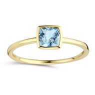 Bague Brillaxis or jaune topaze carrée Sky blue