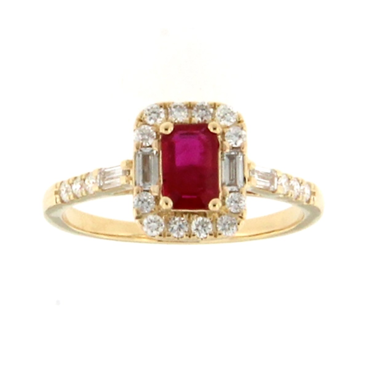 Bague Brillaxis or jaune 18 carats rubis diamants