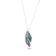 Pendentif Feuille Nacre Abalone sur Argent 925 | Boutique ADEN