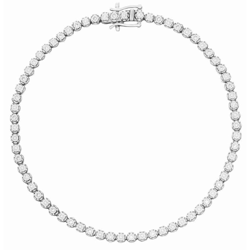 Bracelet diamants en or blanc 375