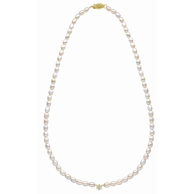 Collier diamant et perle en or 375