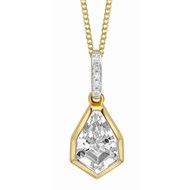 Collier diamants et topaze blanc en or 375