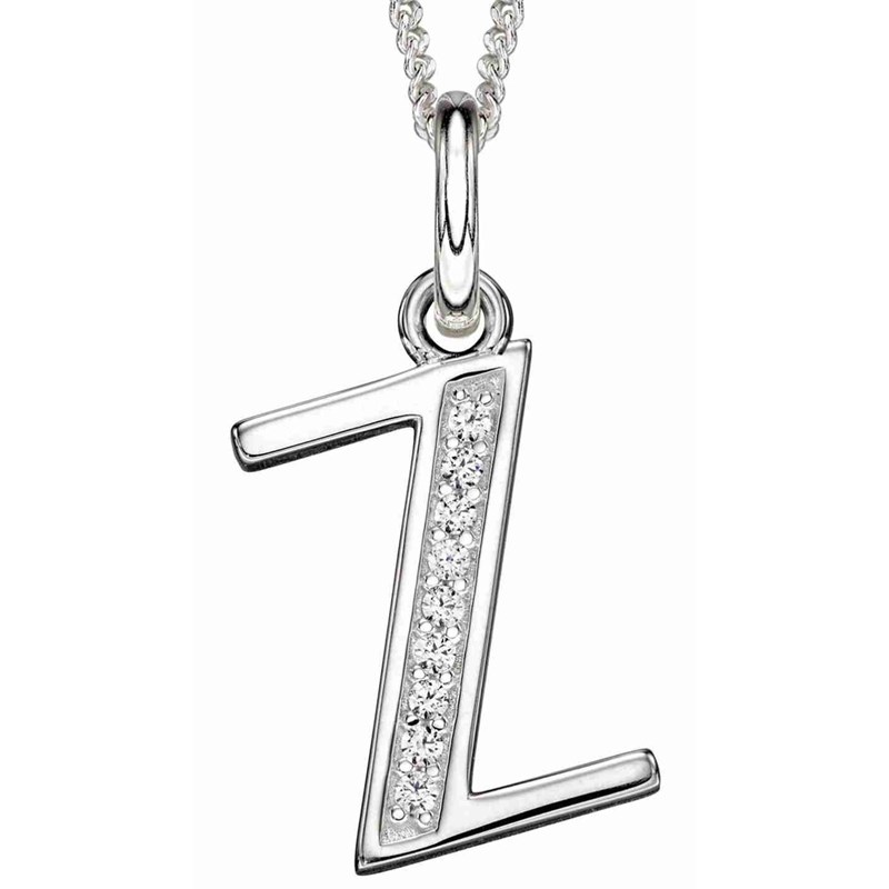 Collier lettre Z zirconium en argent 925