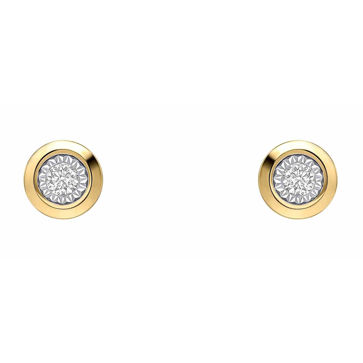 Boucle d'oreille diamant sur or 375