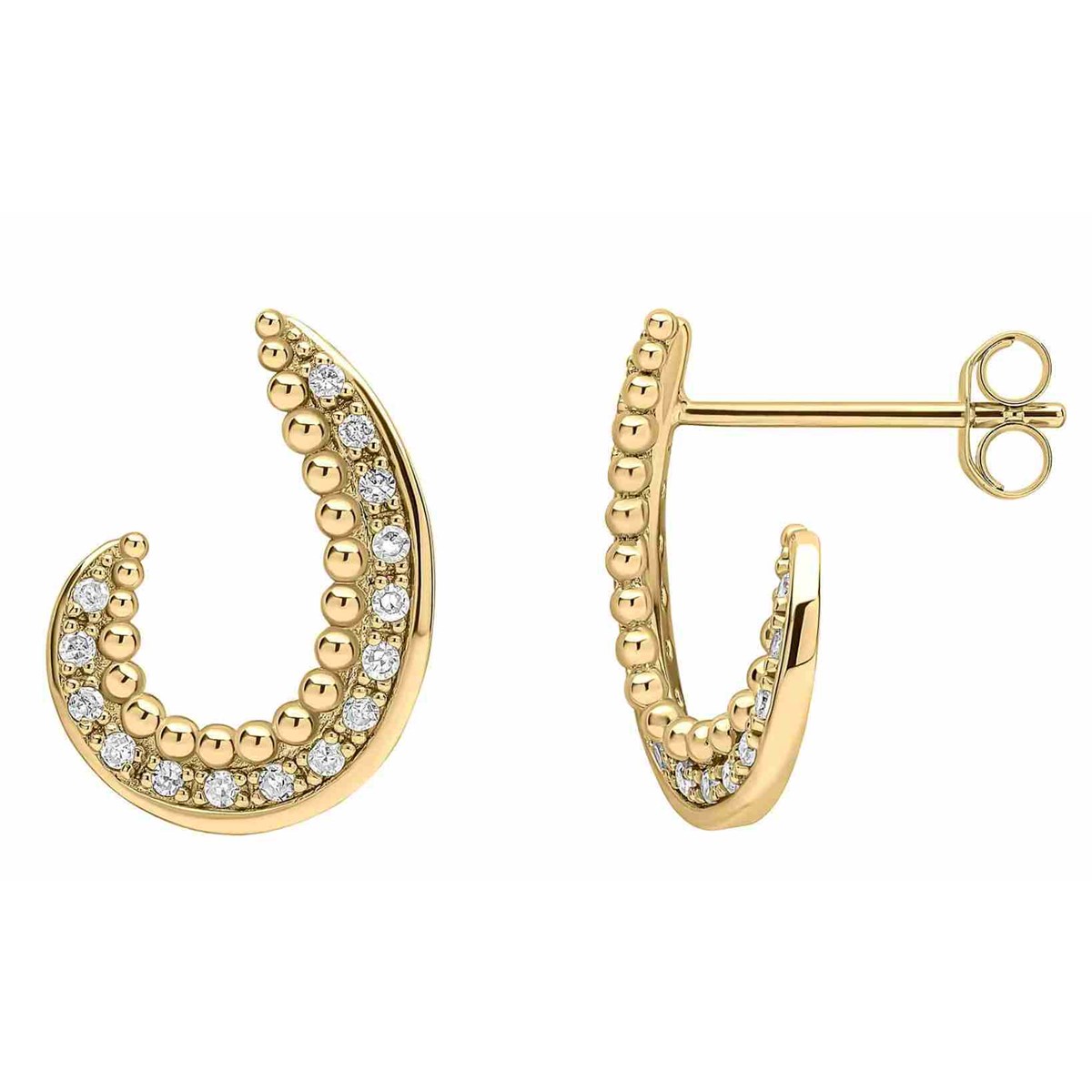 Boucle d'oreille diamants en or 375