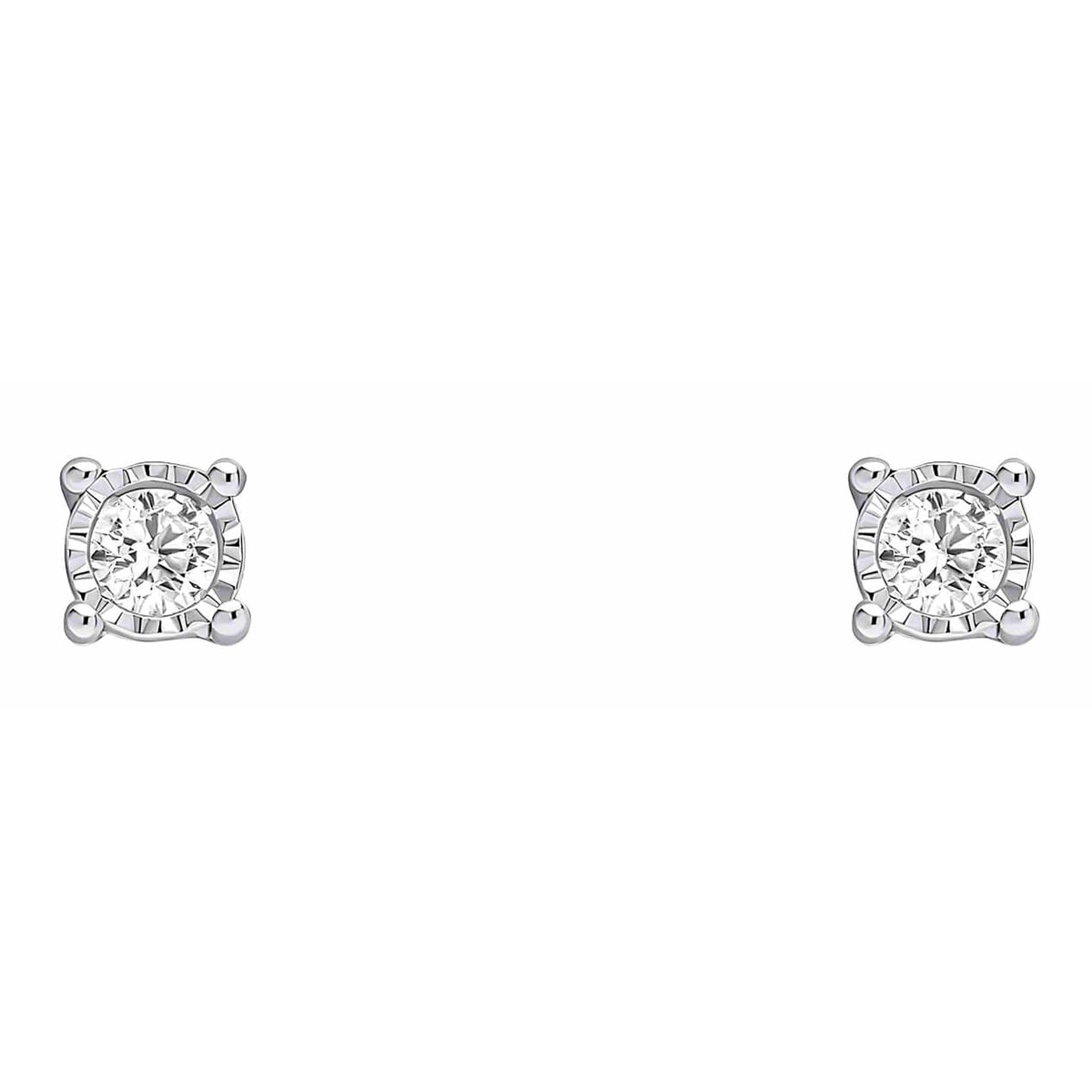 Boucle d'oreille diamant en or blanc 375