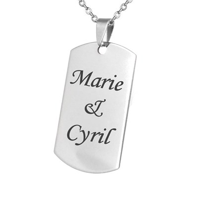 Collier Argent Collier Plaque Militaire Personnalisable Collier