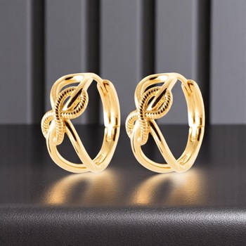 Boucles d'oreilles créole infini double Plaqué OR 750 3 microns