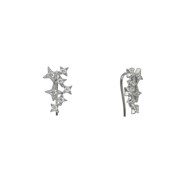 Boucles D'oreilles étoiles Argent Rhodié Serties Zirconium Blanc