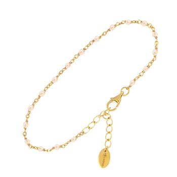 Silver Bracelet with Pink Opal Stones