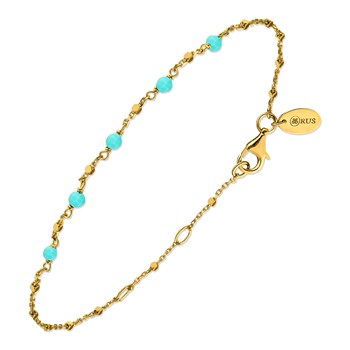 Silver Bracelet with Natural Turquoise Stones