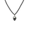 Collier Chaine Argent Pendentif Tête De Mort Et Médiator Pierre Noire55 cmcm - vue V1