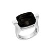 Bague Athéna En Argent Rhodié Pierre Noir - vue V1