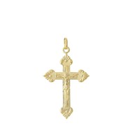 Pendentif croix crucifix Christ Plaqué OR 750 3 microns