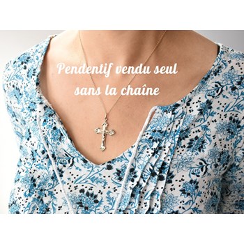 Cross crucifix Christ pendant Gold-plated 750 3 microns