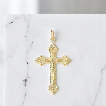 Cross crucifix Christ pendant Gold-plated 750 3 microns