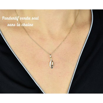 Pendentif saphir pierre naturelle Plaqué OR 750 3 microns 2 tons