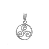 Pendentif triskel dans un cercle Argent 925 Rhodié