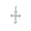 Pendentif croix sertie d'oxydes de zirconium Argent 925 Rhodié - vue V1