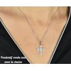 Pendentif croix sertie d'oxydes de zirconium Argent 925 Rhodié - vue V2