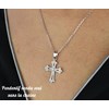 Pendentif croix sertie d'oxydes de zirconium Argent 925 Rhodié - vue V3