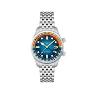 Bradner GMT Automatic - ORANGE BLUE - Montre homme - Mouvement GMT - Boitier rond en acier inoxydable argenté