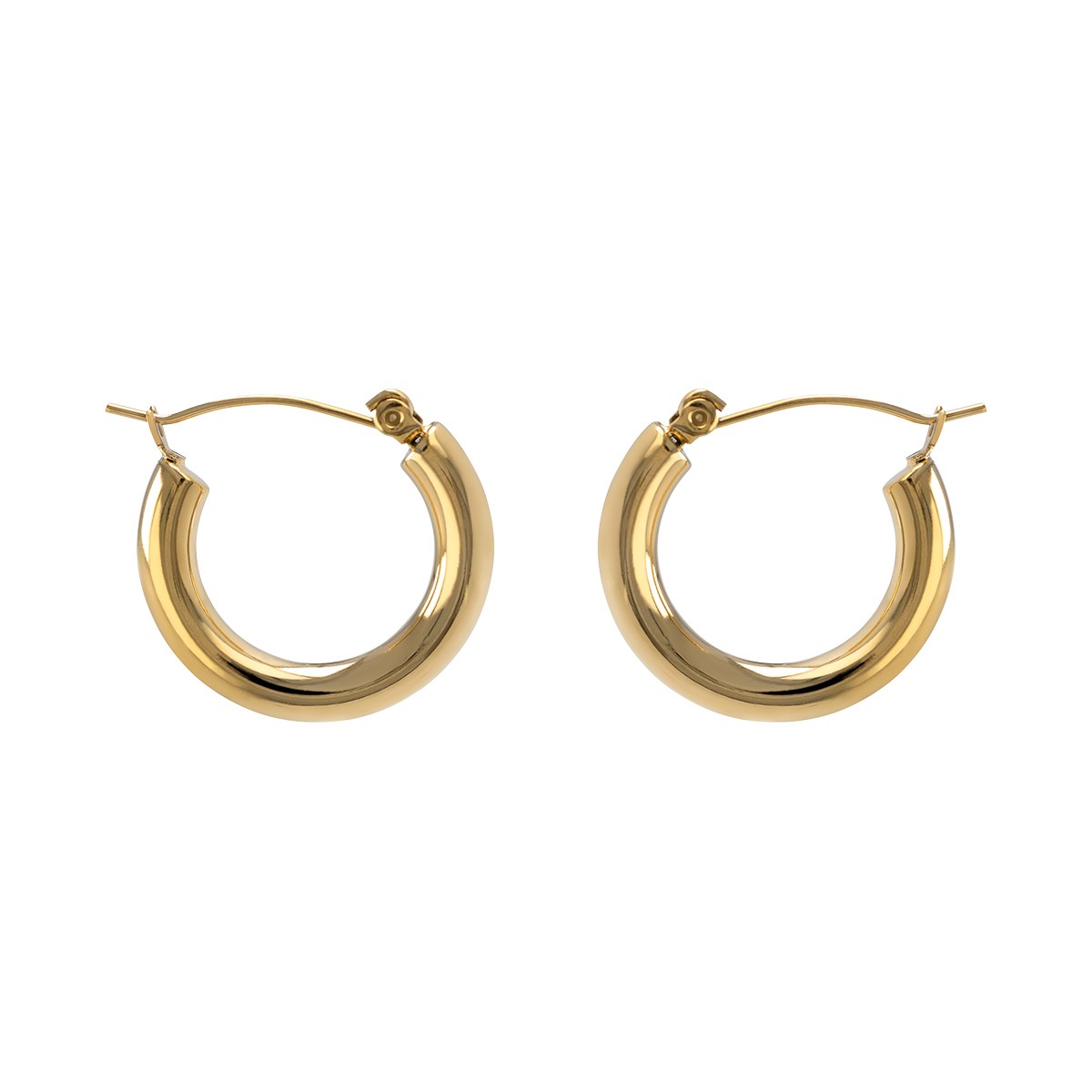 Boucles d'oreilles acier jaune