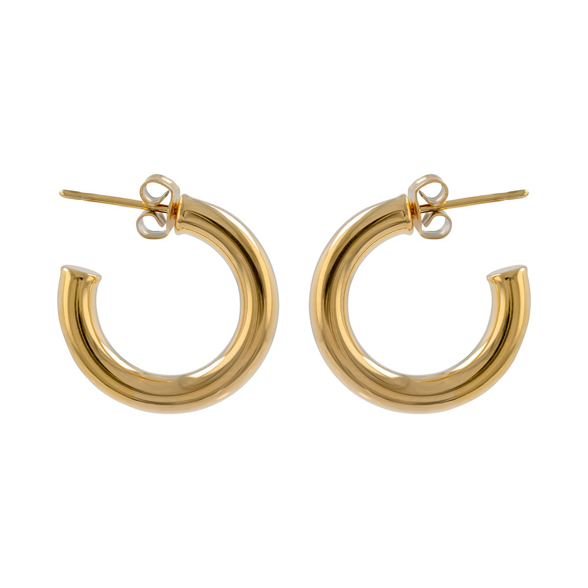 Boucles d'oreilles acier jaune