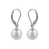 Boucles d'oreilles argent rhodié avec perle 10MM 2grs - vue V1