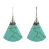 Boucles d'Oreilles Argent 925 Éventail Couleur Turquoise - vue V2