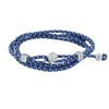 Bracelet Homme Métal Argenté Cubes Fermoir Bouton et Lien en Paracorde - Bleu - vue V1