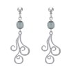 Boucles d'Oreilles Clous Métal Argenté Perles Striées et Arabesques - vue V2