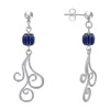 Boucles d'Oreilles Clous Métal Argenté Perles Striées et Arabesques - vue V1