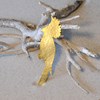 Broche Laiton Doré Perroquet Martelé - vue V3