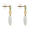 Boucles d'Oreilles Laiton Doré Rond Coloré et OEil de Sainte Lucie - vue V3