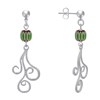 Boucles d'Oreilles Clous Métal Argenté Perles Striées et Arabesques - vue V1