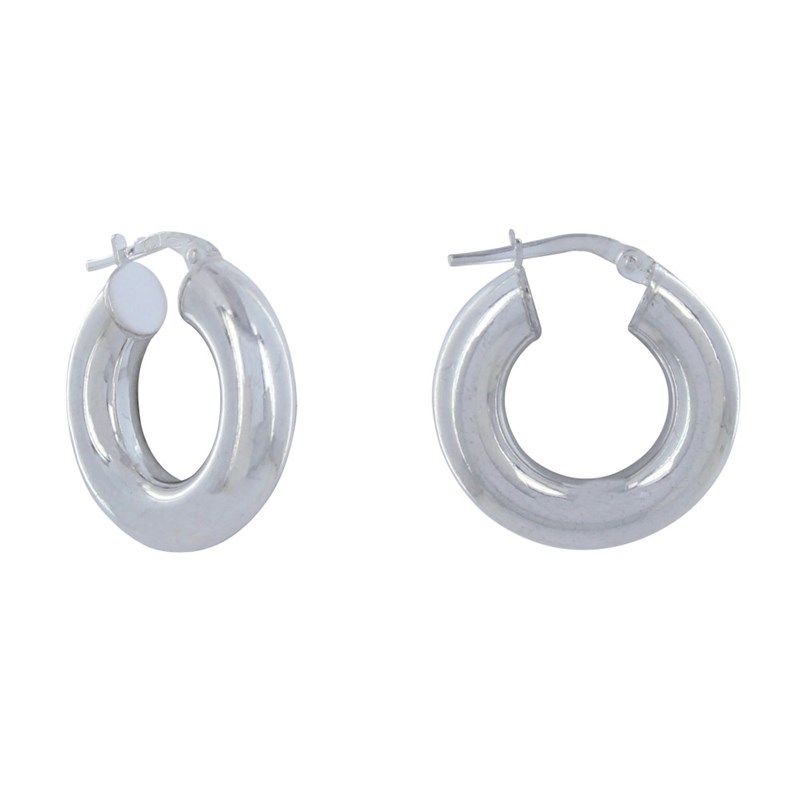 Boucles d'Oreilles Argent Créoles Rondes Épaisses 2cm