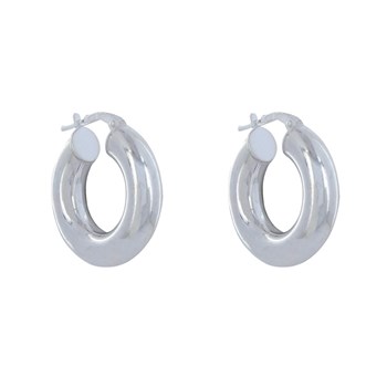 Silver Earrings 925 Créoles Round Thick 2cm