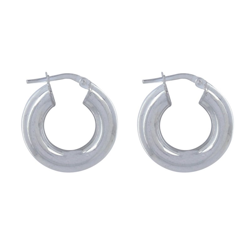 Boucles d'Oreilles Argent Créoles Rondes Épaisses 2cm - vue 3