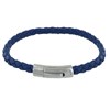 Bracelet Homme Cuir Simple Tréssé Rond 19cm - Bleu Navy - vue V1