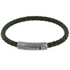 Bracelet Homme Cuir Simple Tréssé Rond 19cm - Vert - vue V1