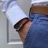 Bracelet Homme Cuir Simple Tréssé Rond 19cm - Noir - vue V3
